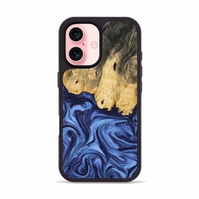Iphone 16 Wood Phone Case - Martina (Blue, 769782) Smooth Touch