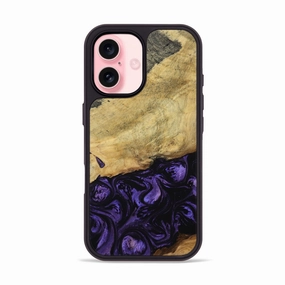 Shatterproof Glass Iphone 16 Wood Phone Case - Massimo (Purple, 768643)