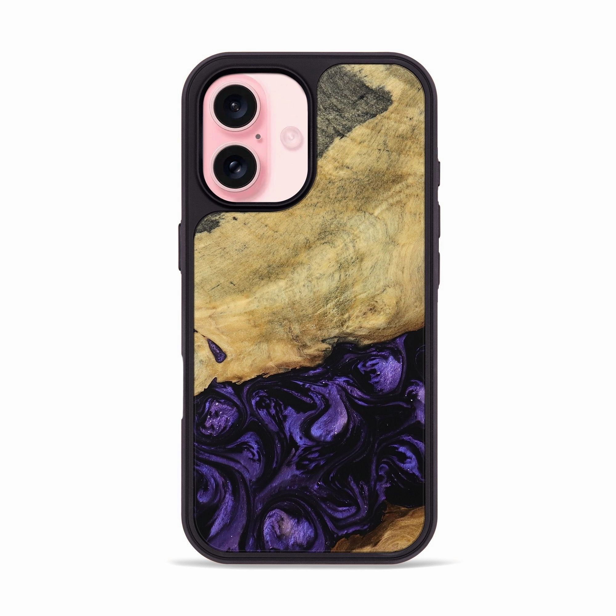 Shatterproof Glass Iphone 16 Wood Phone Case - Massimo (Purple, 768643)