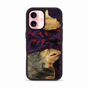 Iphone 16 Wood Phone Case - Maynard (Red, 771139) Anti Finger Grease Film