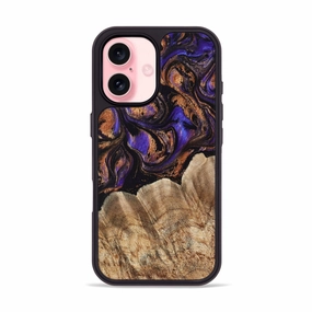 Iphone 16 Wood Phone Case - Mellisa (Purple, 767910) Anti Fingerprint Coating Anti Static