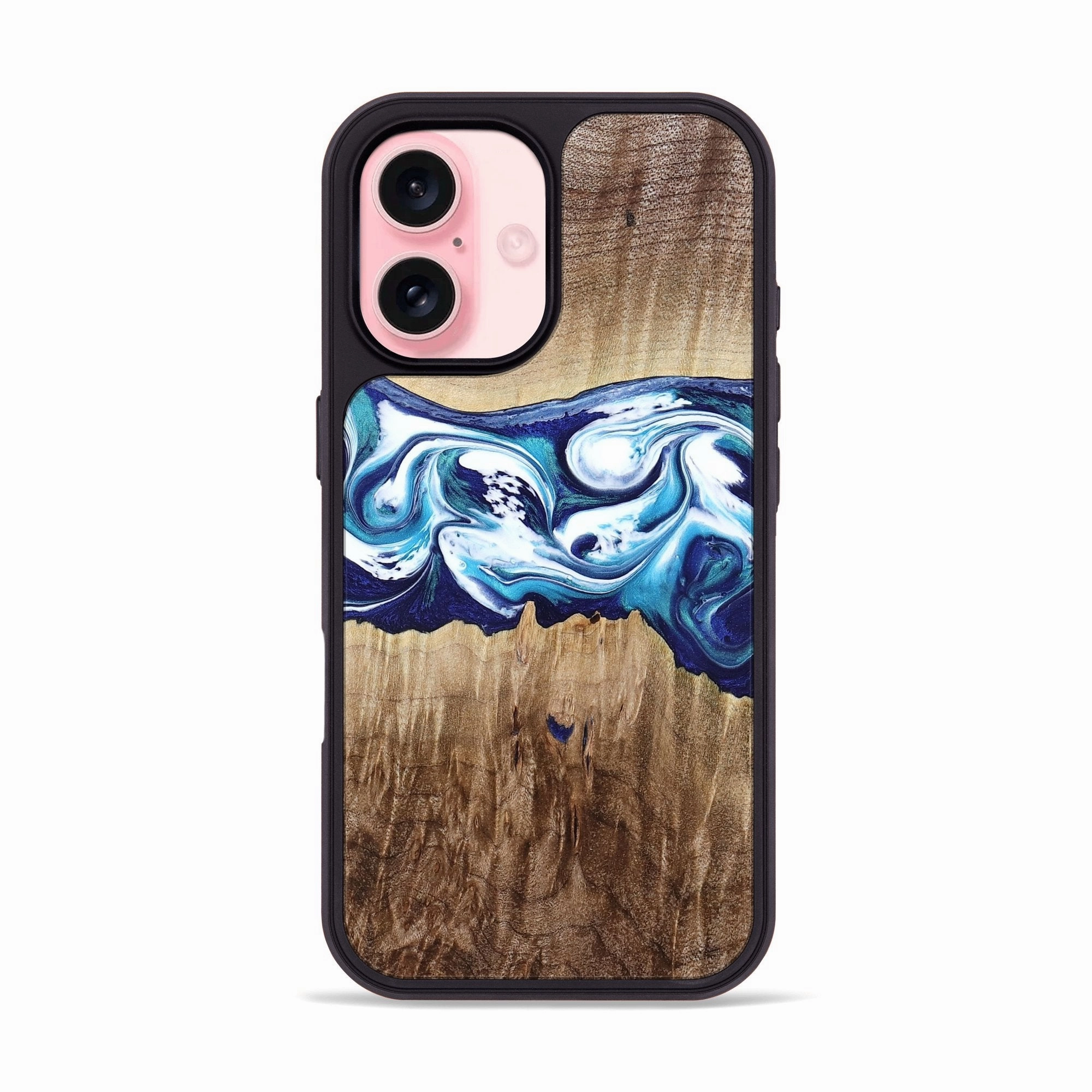 Iphone 16 Wood Phone Case - Miller (Blue, 778826) Anti Yellowing