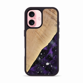 Iphone 16 Wood Phone Case - Milton (Cosmos, 777728) Fingerprint Resistant Screen