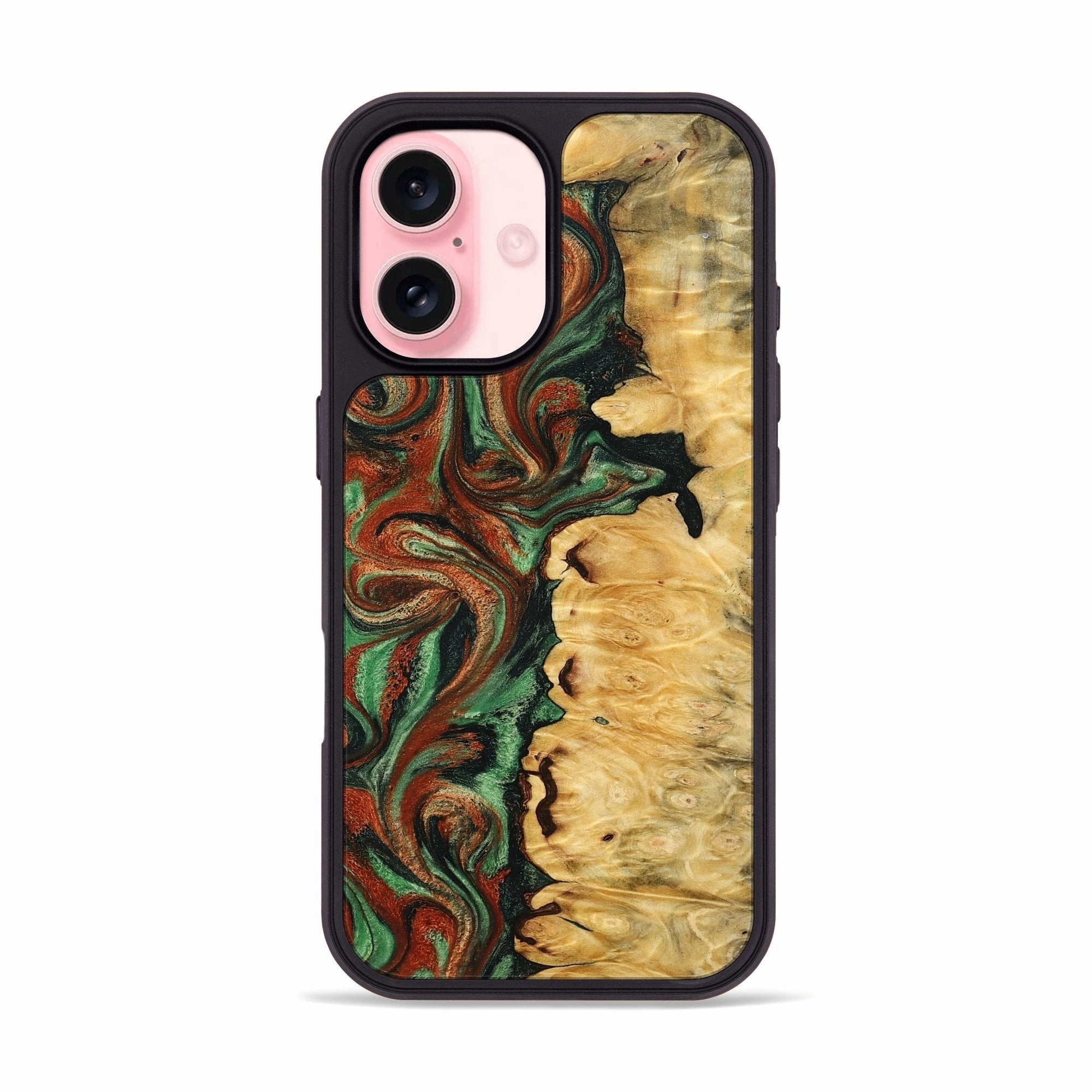 Anti Yellowing Film Anti Finger Oil Coating Iphone 16 Wood Phone Case - Mitch (Green, 777604)