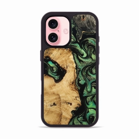 Protective Screen Anti Reflection Screen Iphone 16 Wood Phone Case - Mitchel (Green, 781794)