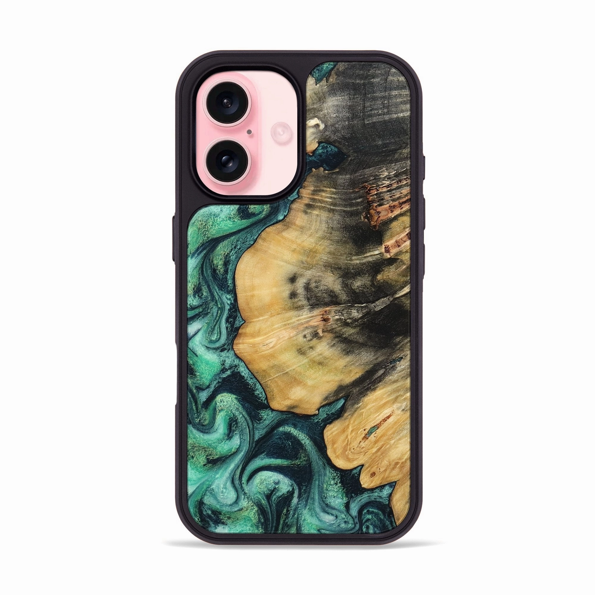 Iphone 16 Wood Phone Case - Mittie (Green, 781772) Anti Glare