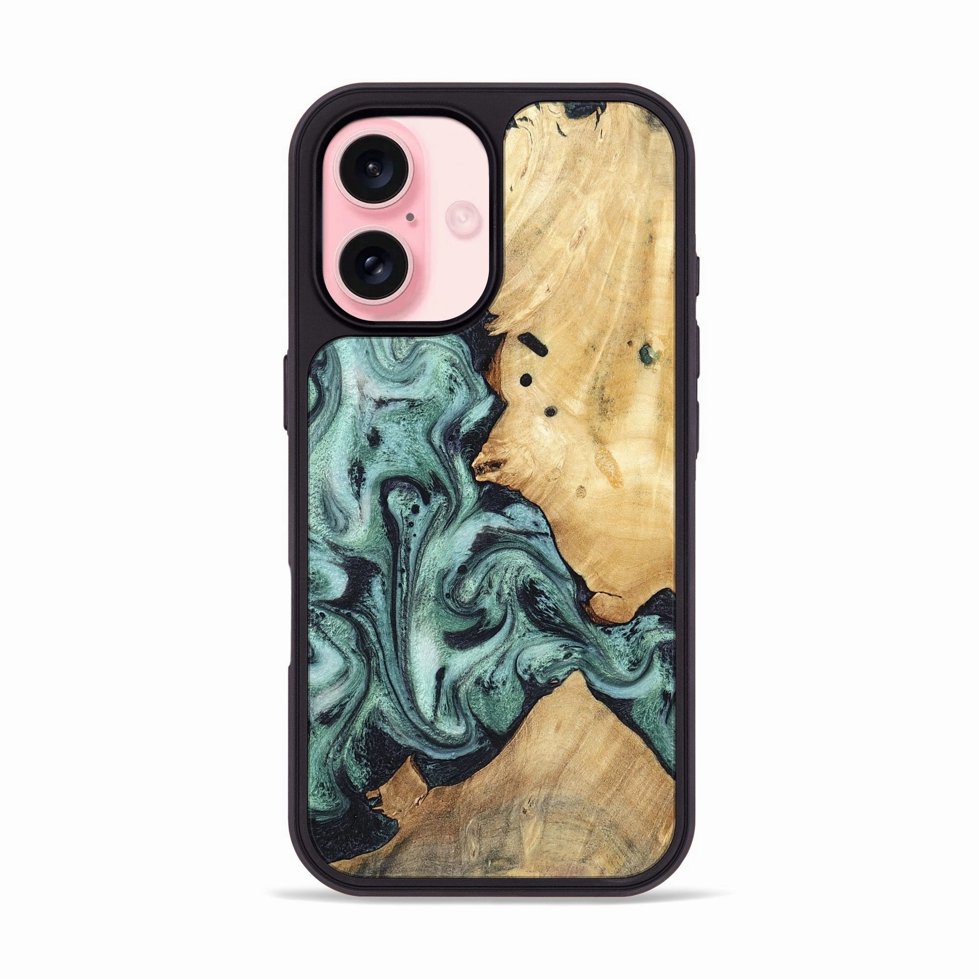 Iphone 16 Wood Phone Case - Miya (Green, 781767) Anti Yellowing