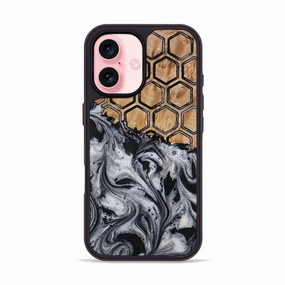 Iphone 16 Wood Phone Case - Moesha (Pattern, 773843) Anti Glare Film