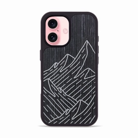 Ultra Slim Protector Iphone 16 Wood Phone Case - Mountain - Ebony (Curated)