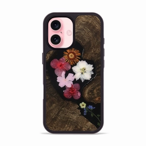 Fingerprint Free Bubble Resistant Film Iphone 16 Wood Phone Case - Musa (Bloom, 781598)