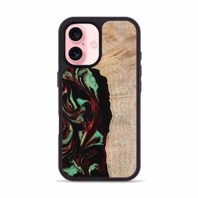 Anti Reflection Coating Iphone 16 Wood Phone Case - Myla (Red, 776240)