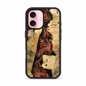 Iphone 16 Wood Phone Case - Myles (Red, 779215) Anti Reflection Anti Scratch Coating