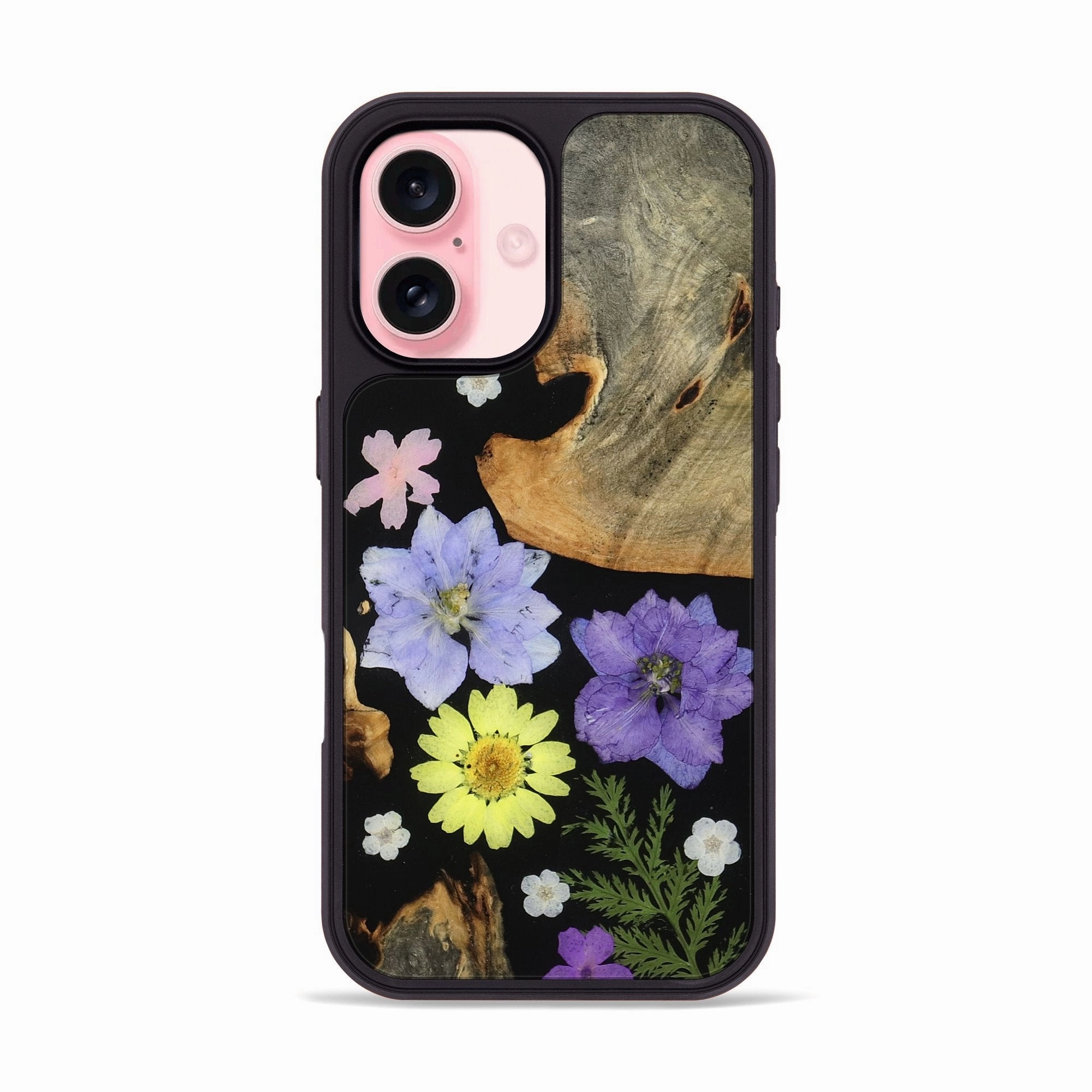 Anti Finger Smudge Film Iphone 16 Wood Phone Case - Nella (Bloom, 781385)