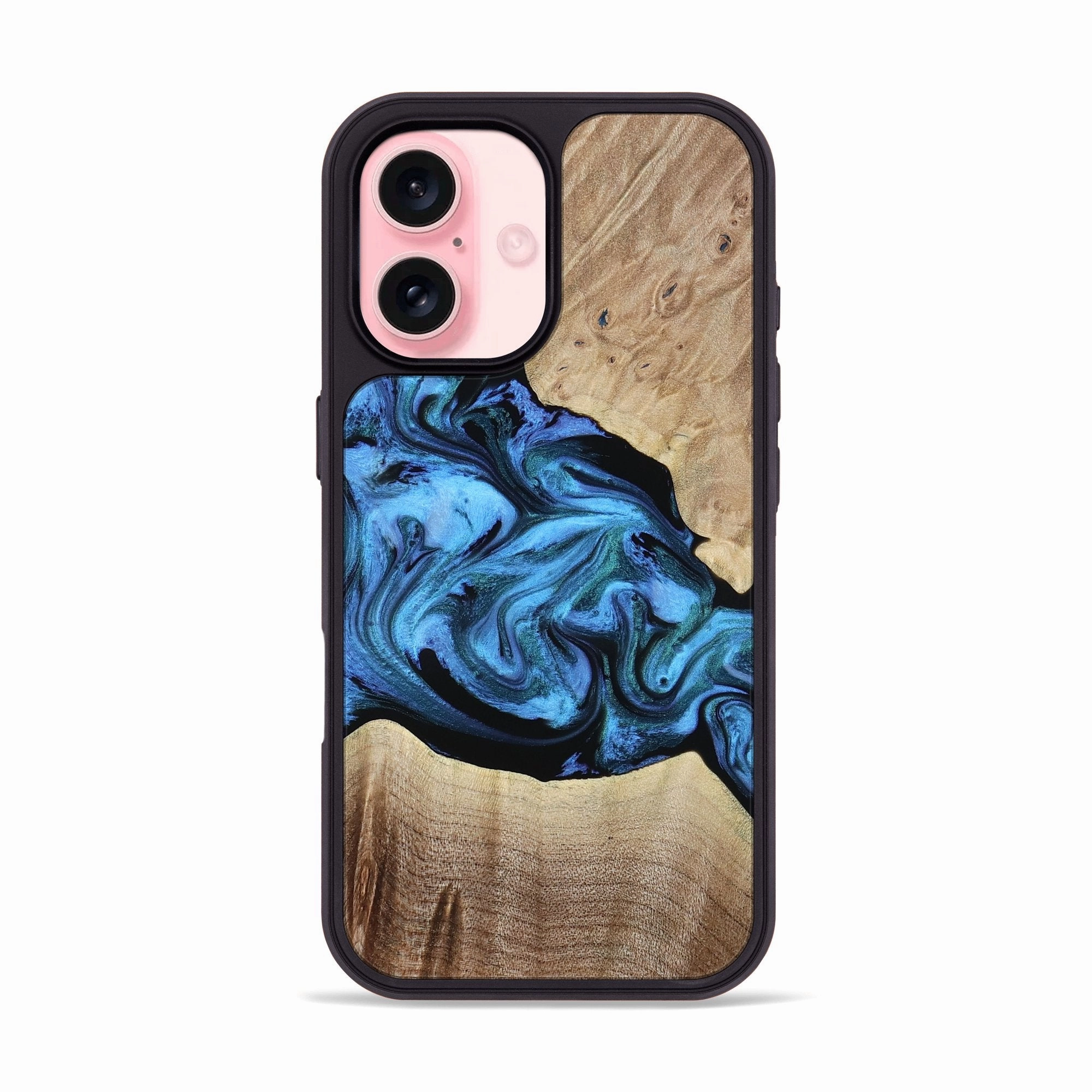 Iphone 16 Wood Phone Case - Nevaeh (Blue, 779290) Anti Dust Scratch Resistant Glass