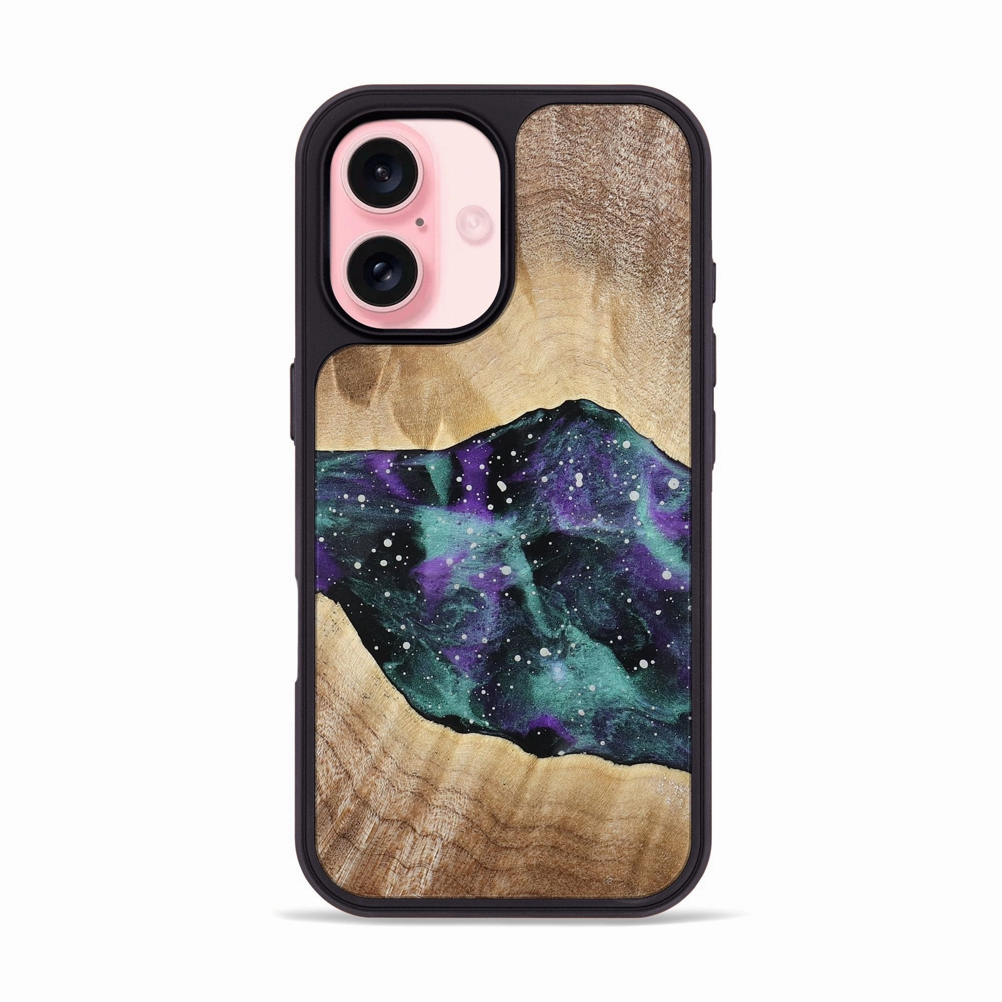 Iphone 16 Wood Phone Case - Nikia (Cosmos, 778441) Shatterproof Glass Anti Fingerprint Screen