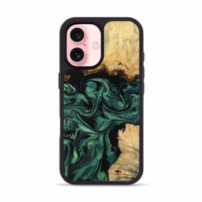 Iphone 16 Wood Phone Case - Odis (Green, 781766) Slim Screen Protector Anti Spy