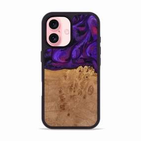 Anti Scratch Coating Privacy Screen Iphone 16 Wood Phone Case - Oren (Purple, 772351)