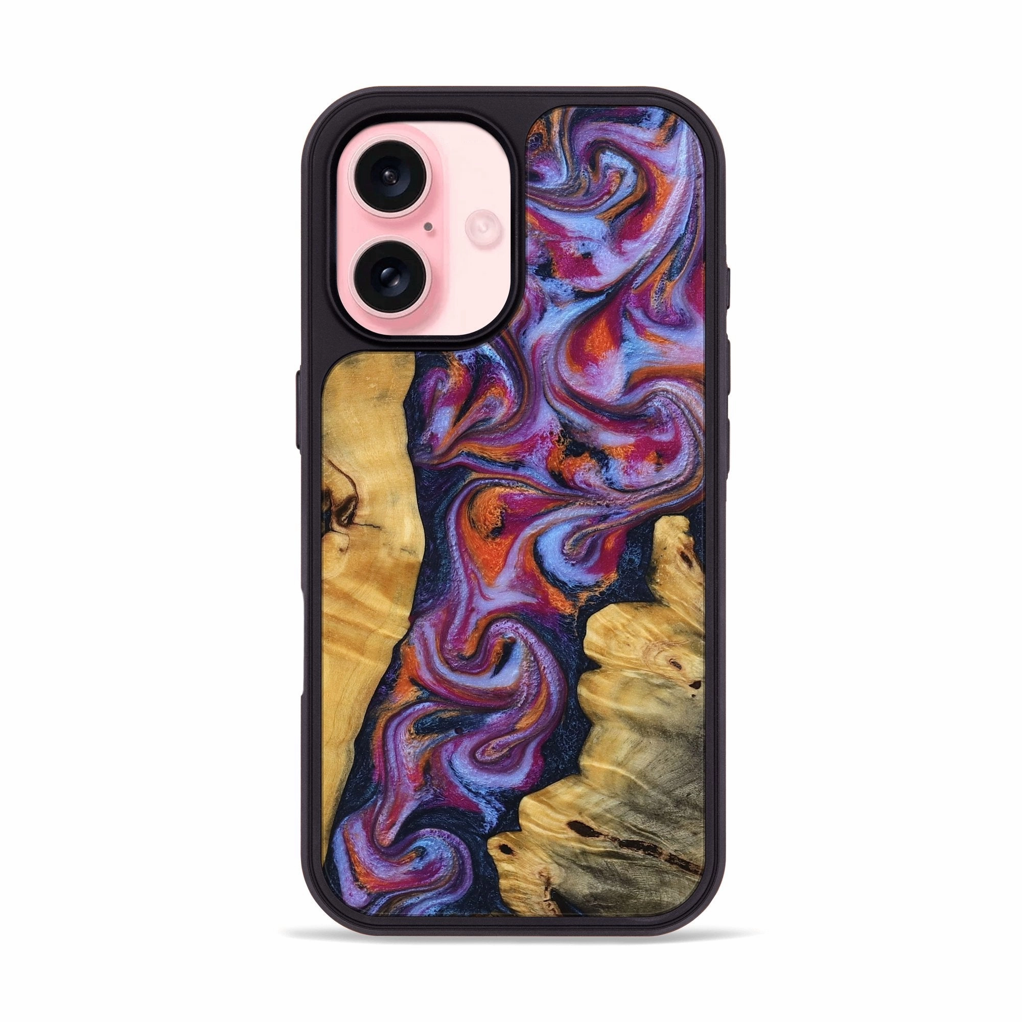 Iphone 16 Wood Phone Case - Pattie (Blue, 778674) Anti Yellowing Film Anti Dust