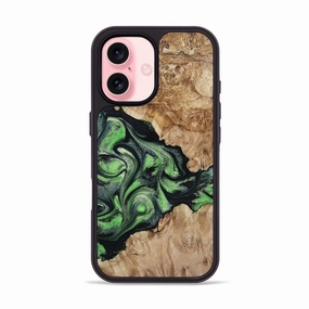 Iphone 16 Wood Phone Case - Patty (Green, 780042) Fingerprint Free