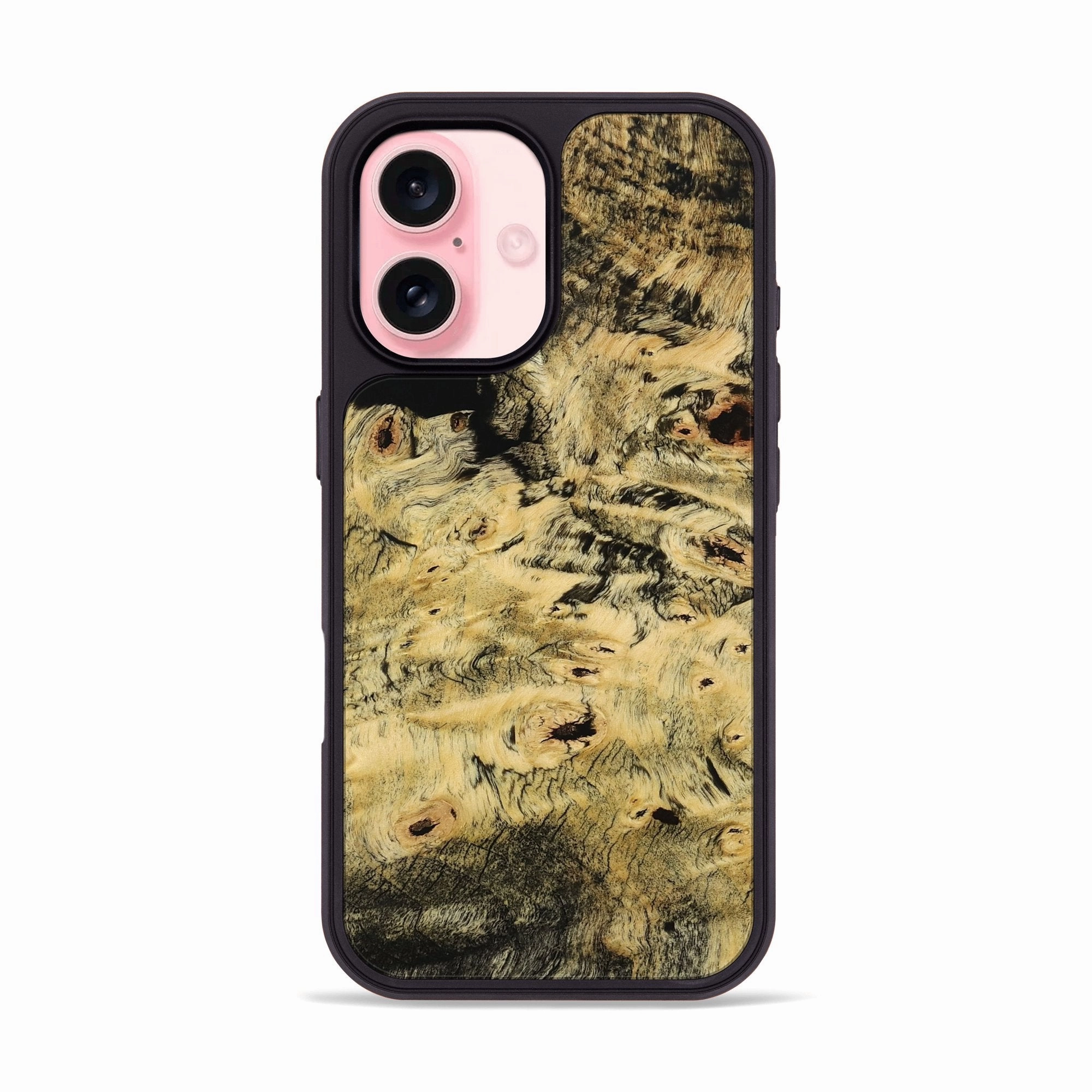 Iphone 16 Wood Phone Case - Peggie (Wood Burl, 779570) Scratch Proof Glass