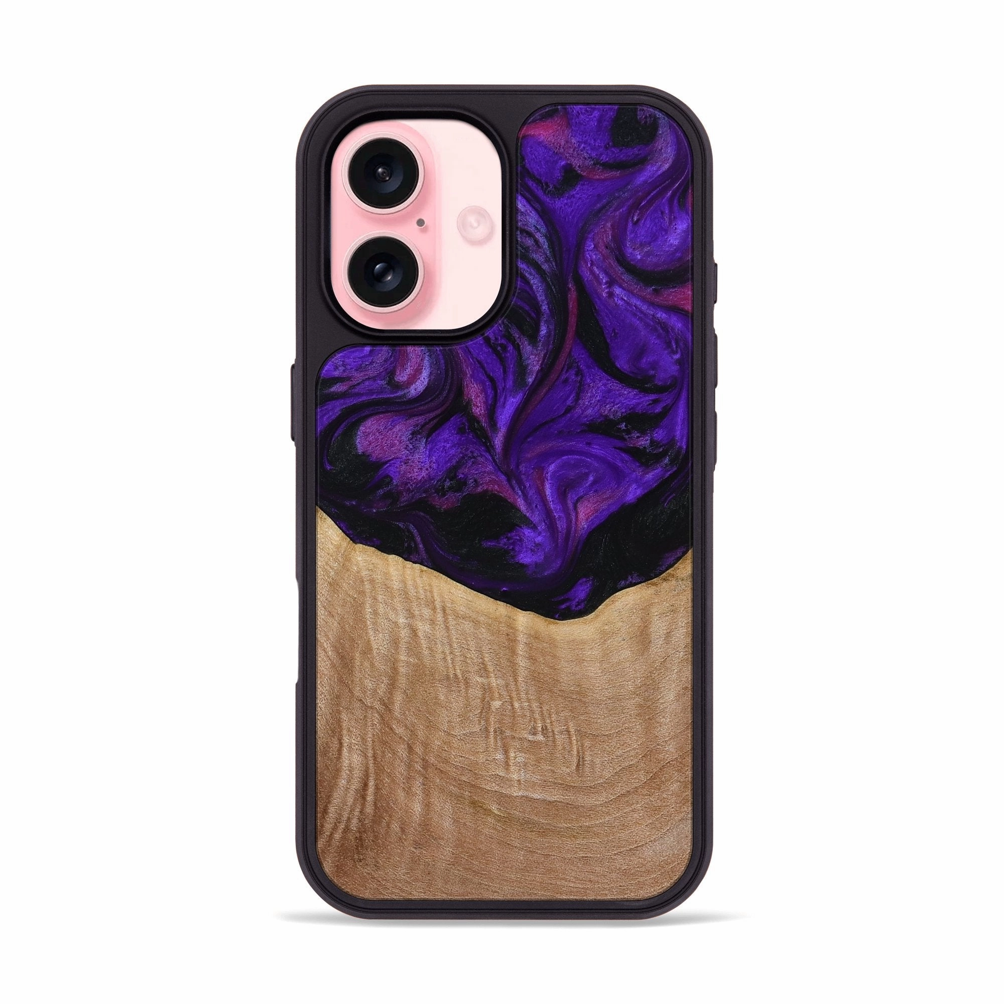 Anti Scratch Coating Privacy Screen Iphone 16 Wood Phone Case - Raya (Purple, 772664)