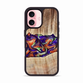 Iphone 16 Wood Phone Case - Reilly (Purple, 780152) Anti Reflection Screen