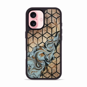 Anti Glare Film Drop Protection Iphone 16 Wood Phone Case - Reyna (Pattern, 781748)