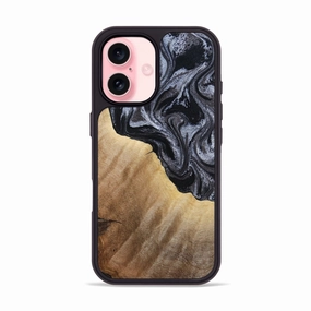 Iphone 16 Wood Phone Case - Rilla (Black & White, 781633) Case Friendly Water Resistant