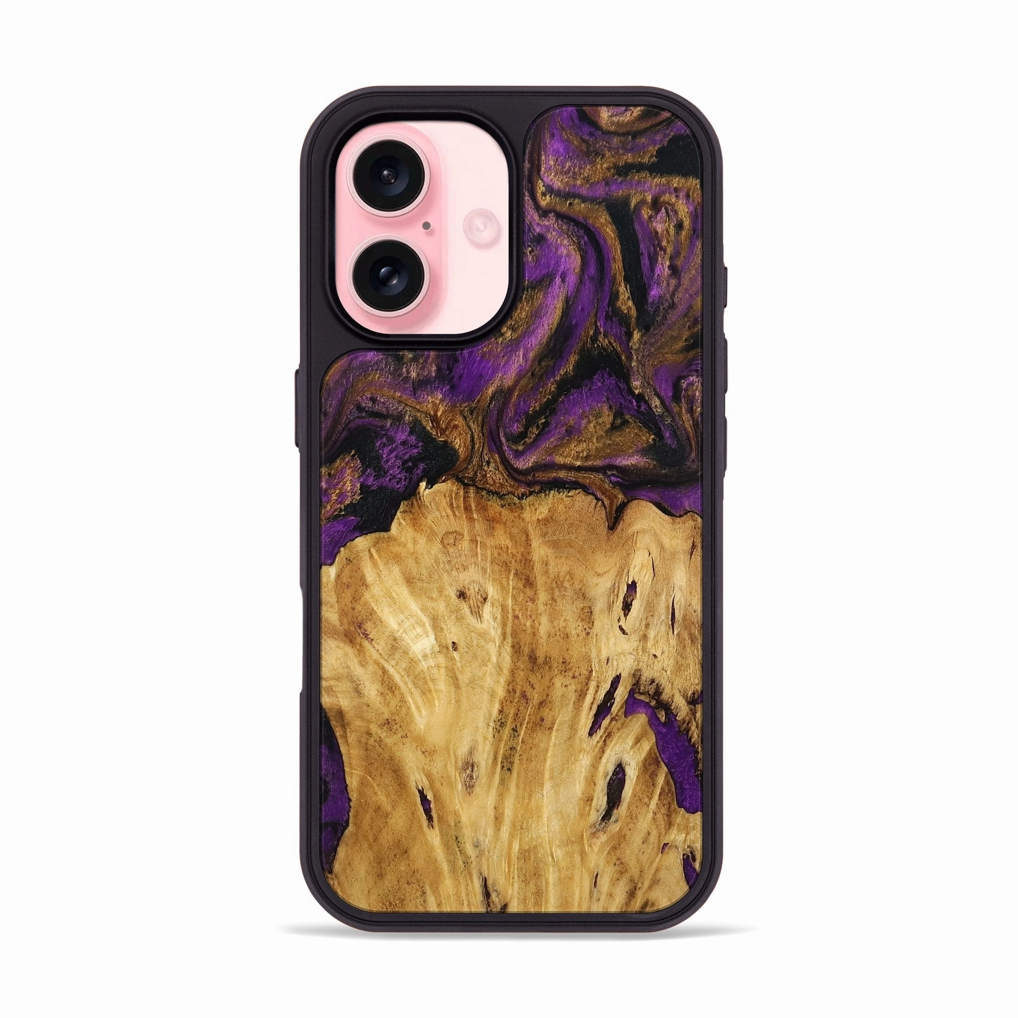 Anti Yellowing Iphone 16 Wood Phone Case - Rivka (Purple, 778279)