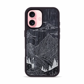 Iphone 16 Wood Phone Case - Roaming - Ebony (Curated) Reinforced Corners Dustproof Cover