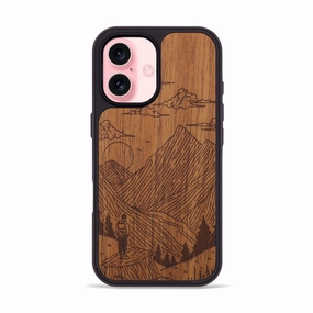 Anti Yellowing Screen Ultra Clear Iphone 16 Wood Phone Case - Roaming - Mahogany (Curated)