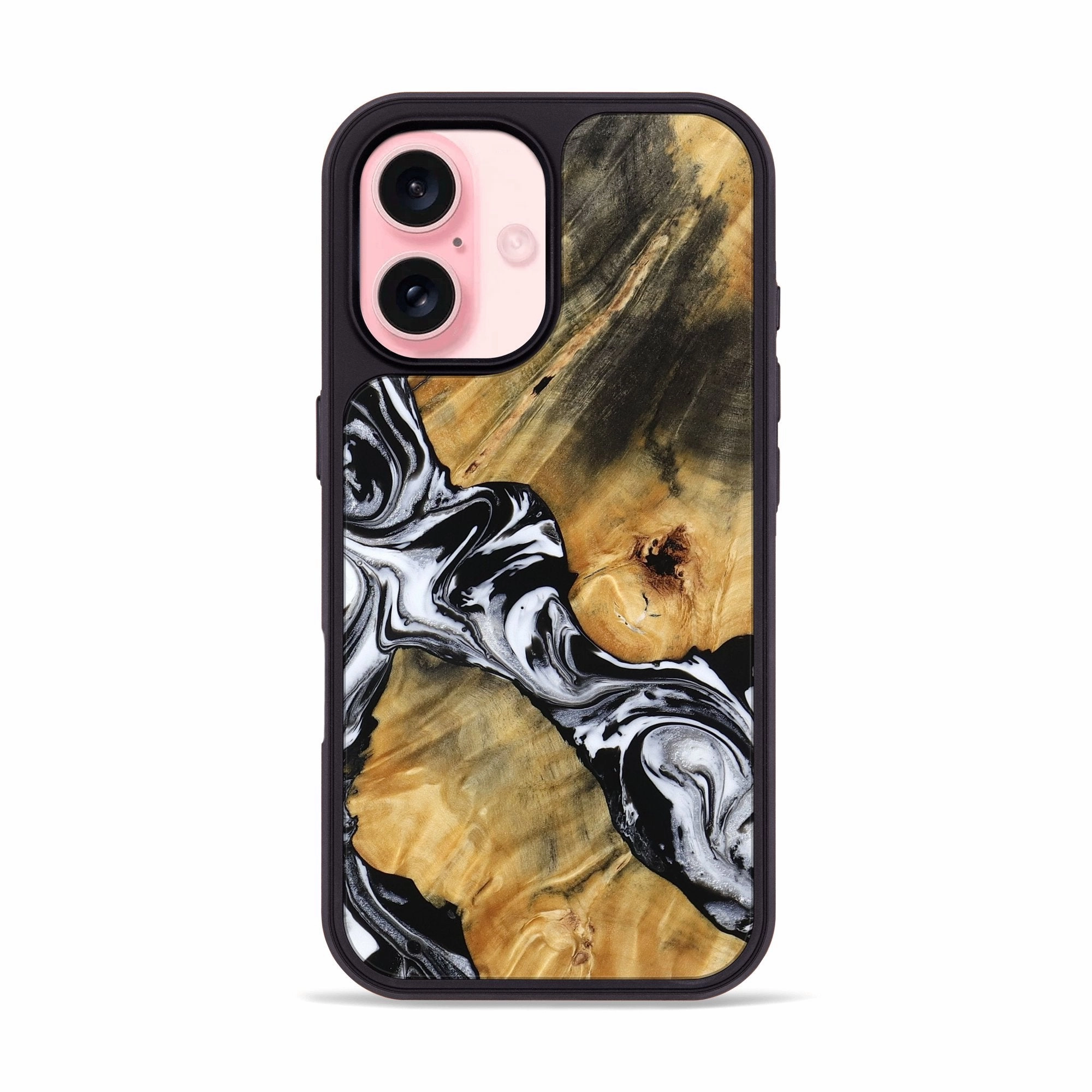Iphone 16 Wood Phone Case - Romina (Black & White, 770188) Ultra Slim Protector Edge Guard