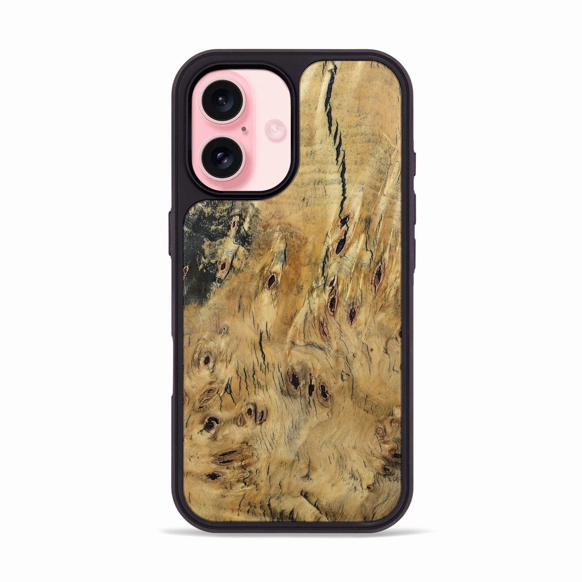 Iphone 16 Wood Phone Case - Roseann (Wood Burl, 781549) Scratch Resistant Coating