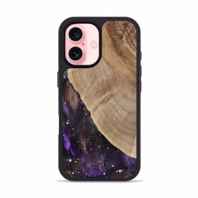 Shock Absorbing Fingerprint Repellent Iphone 16 Wood Phone Case - Salem (Cosmos, 770553)