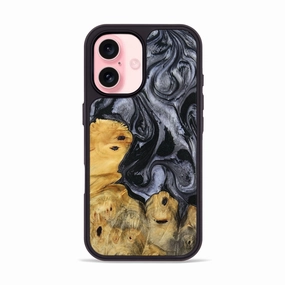 Iphone 16 Wood Phone Case - Scottie (Black & White, 780437) Anti Shock Film