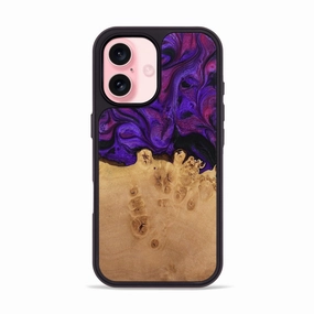 Scratch Protection Anti Fog Iphone 16 Wood Phone Case - Shamar (Purple, 773355)
