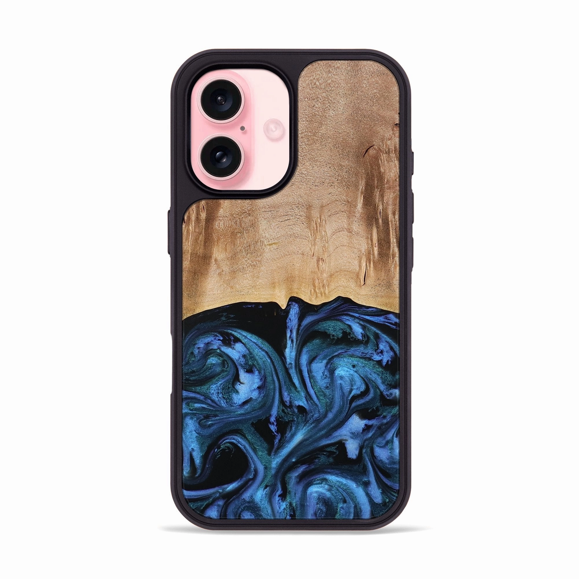 Iphone 16 Wood Phone Case - Stacia (Blue, 778027) Anti Spy Film