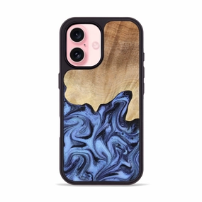 Iphone 16 Wood Phone Case - Stan (Blue, 778021) Screen Defense Anti Finger Grease Film