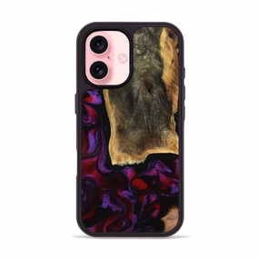 Reinforced Corners Anti Fingerprint Screen Iphone 16 Wood Phone Case - Susanne (Purple, 763994)