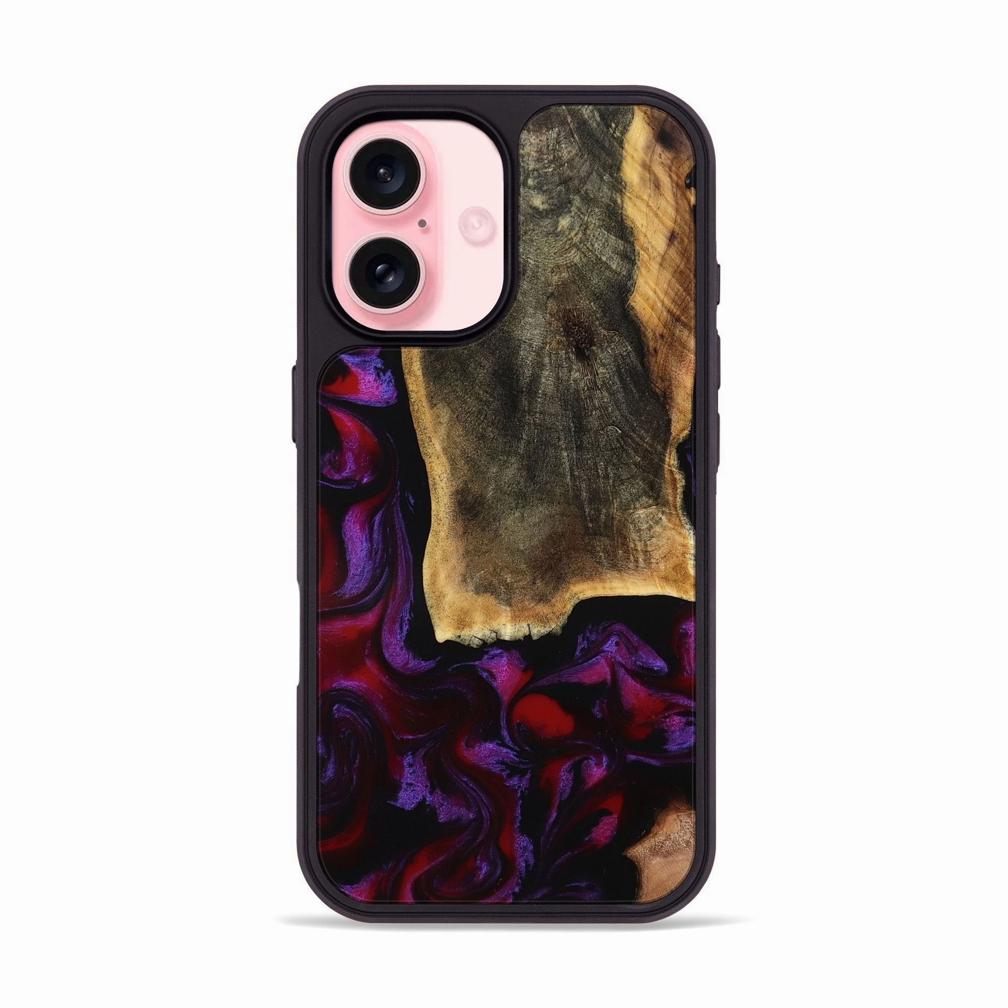 Reinforced Corners Anti Fingerprint Screen Iphone 16 Wood Phone Case - Susanne (Purple, 763994)