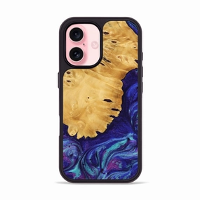 Rounded Edges Fingerprint Resistant Iphone 16 Wood Phone Case - Suzette (Purple, 777553)