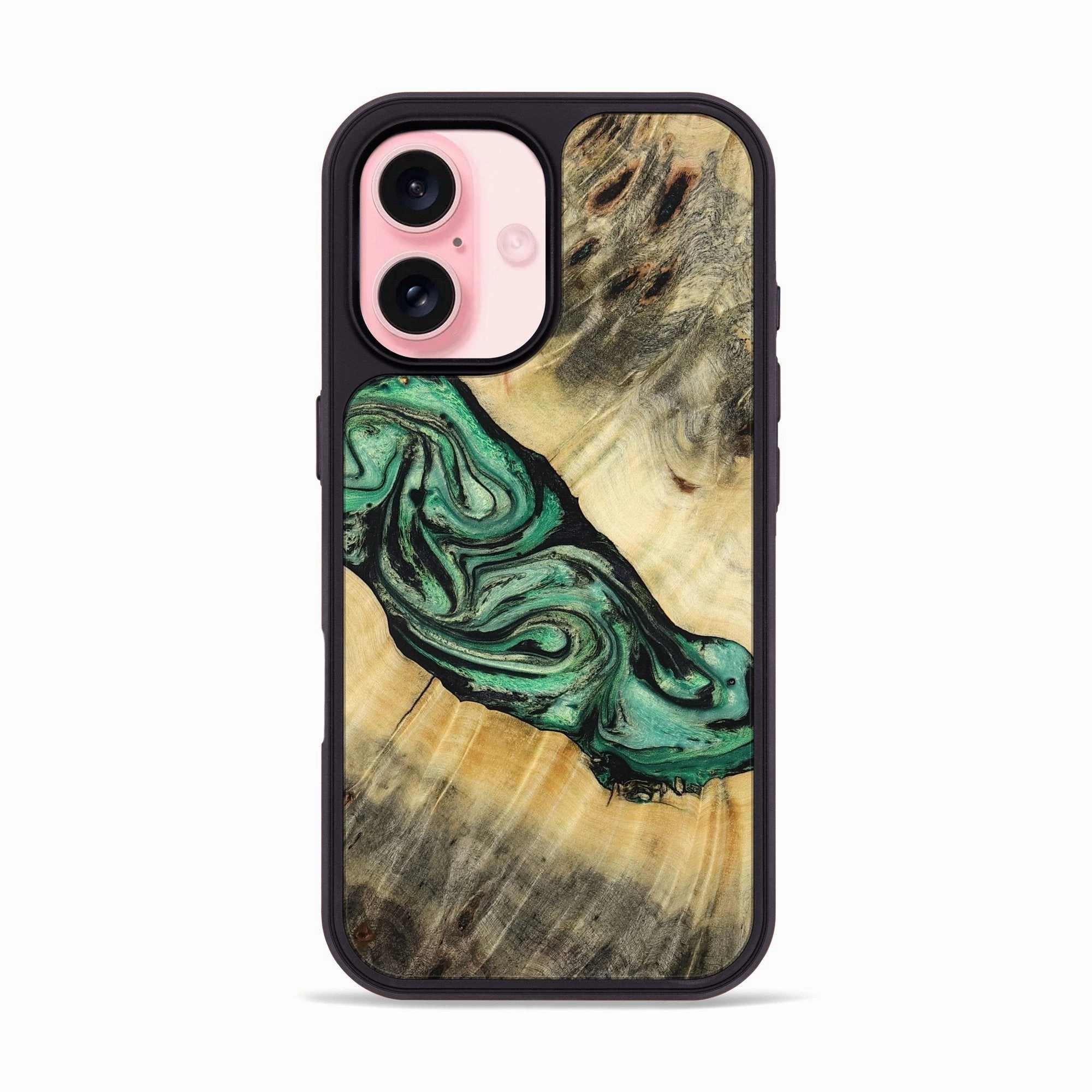 Iphone 16 Wood Phone Case - Sydnee (Green, 774699) Anti Yellowing Anti Fog