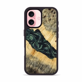 Iphone 16 Wood Phone Case - Tea (Green, 776368) Smooth Surface