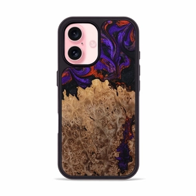 Iphone 16 Wood Phone Case - Terence (Purple, 781679) Crystal Clear