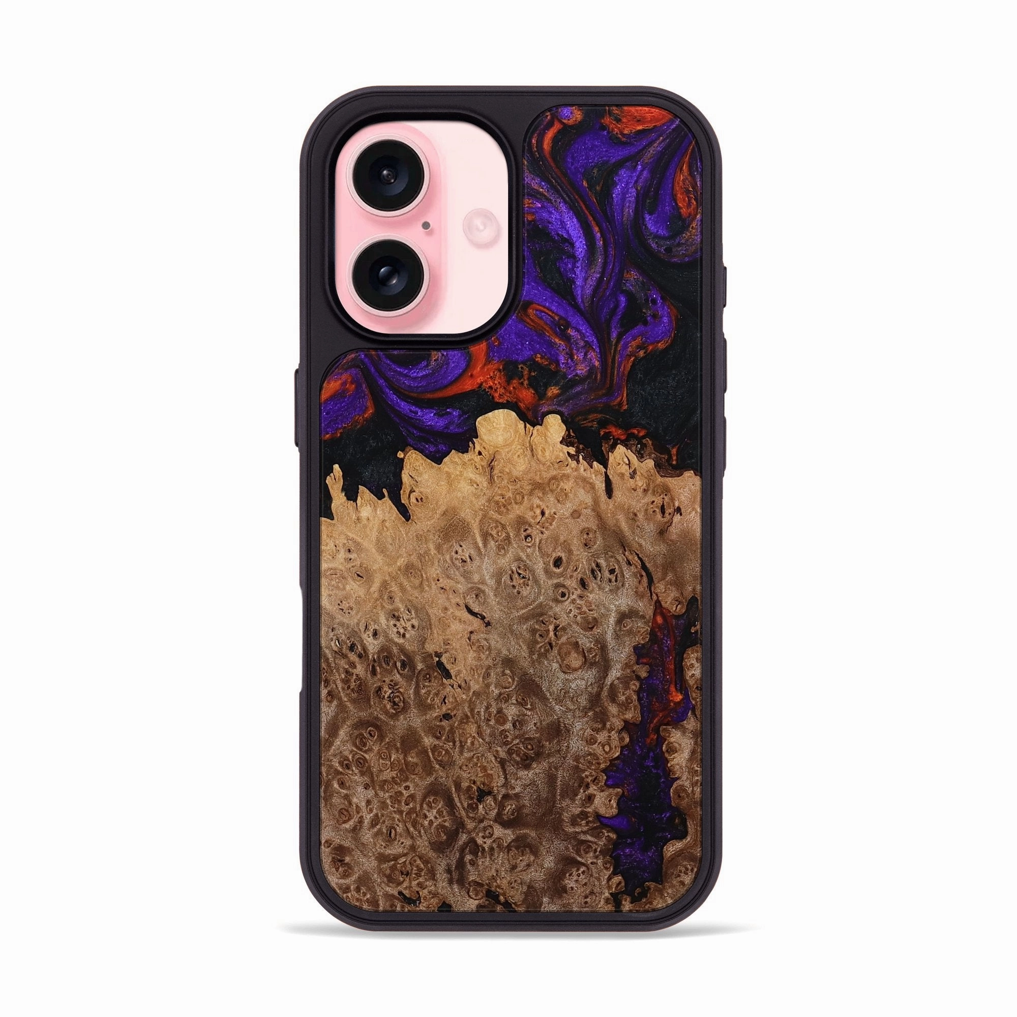 Iphone 16 Wood Phone Case - Terence (Purple, 781679) Crystal Clear