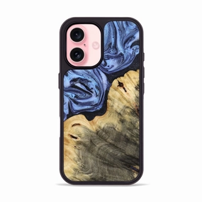 Case Friendly Tempered Glass Iphone 16 Wood Phone Case - Terrie (Blue, 772576)