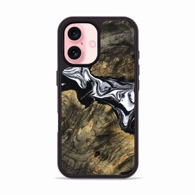 Iphone 16 Wood Phone Case - Thad (Black & White, 772545) Easy Installation Anti Fingerprint Screen