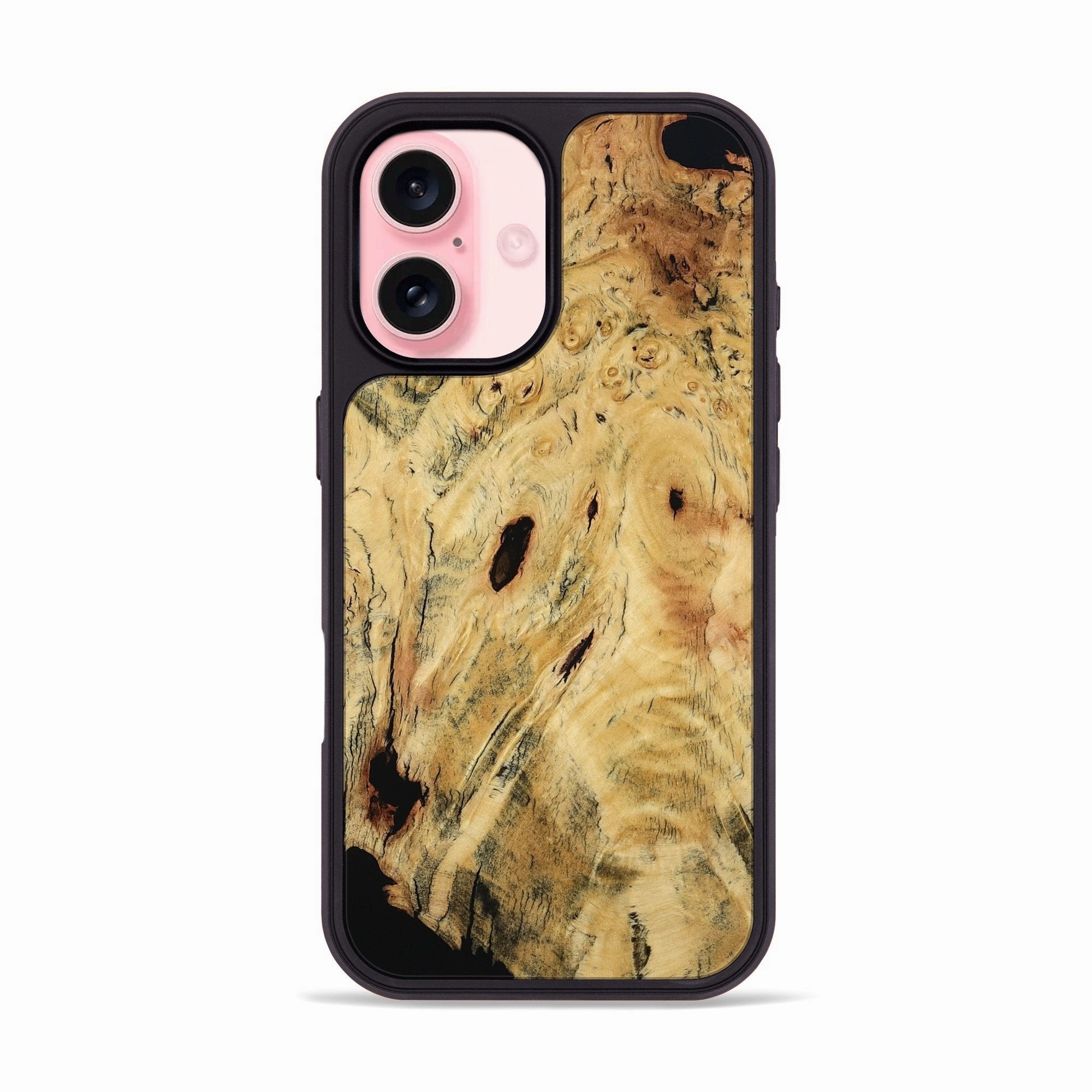 Iphone 16 Wood Phone Case - Tiana (Wood Burl, 780341) Anti Finger Mark Film Fingerprint Resistant Coating