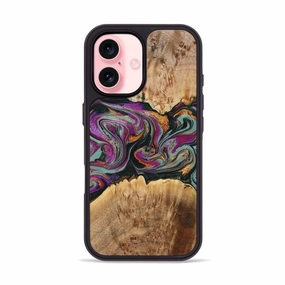 Iphone 16 Wood Phone Case - Tomika (Green, 778331) Fingerprint Repellent Anti Finger Smear
