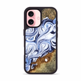 Self Healing Iphone 16 Wood Phone Case - Tonya (Blue, 776678)